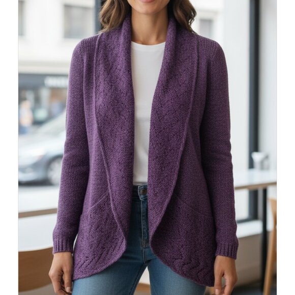 NWT Karen Scott Royal Purple Cardigan Sweater Size Small - Picture 1 of 6